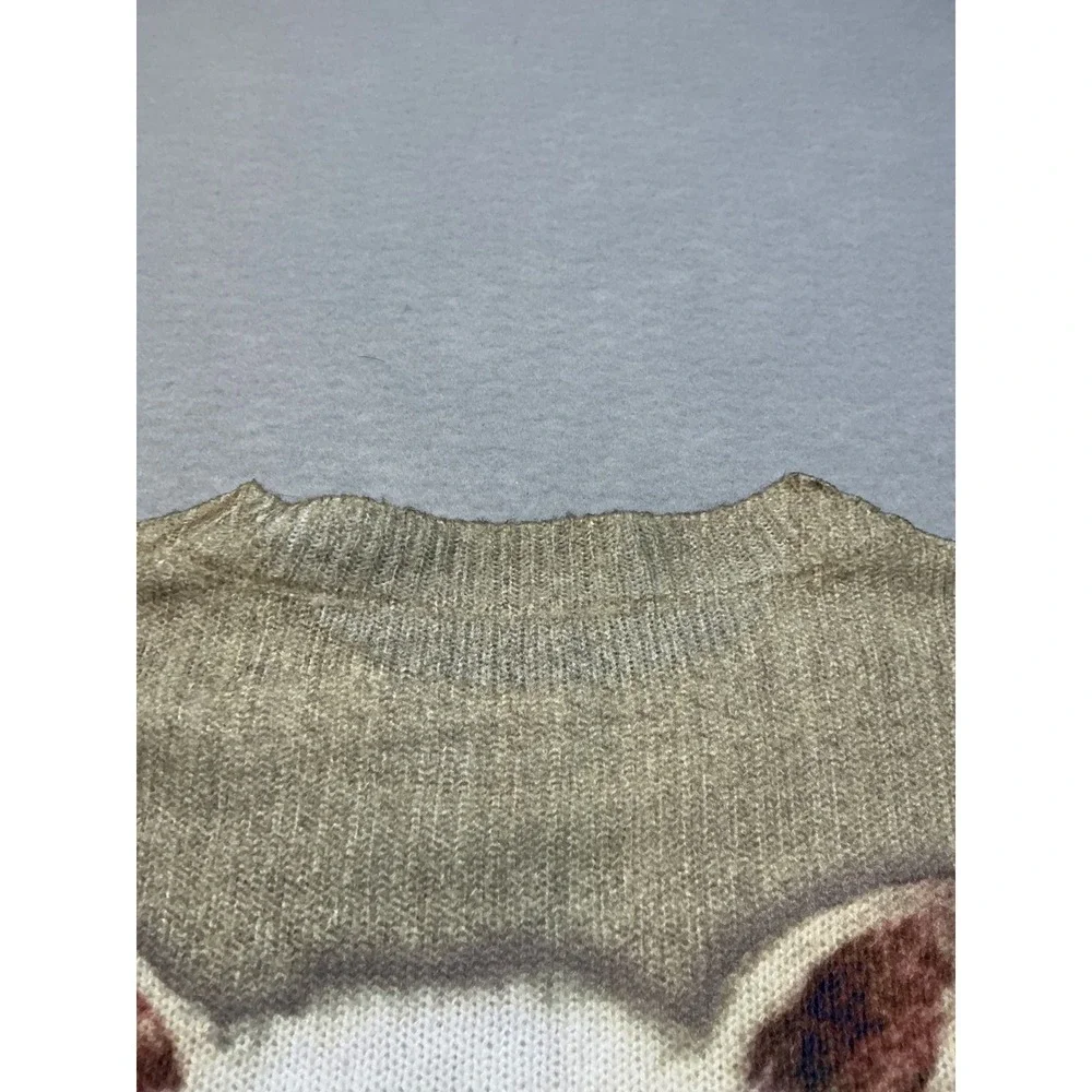 Alpaca Animal Graphic Knit Sweater Tan 5XL Oversized‎ Pullover